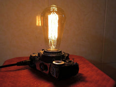 Retro Camera Film Tripod Table Lamp  - Edison Bulb - Industrial Steampunk Decor - 2CFA