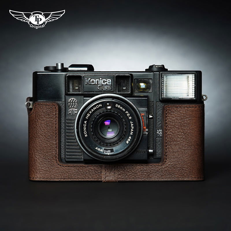 TP Handmade Leather Konica C35 EFJ AF AF2 Camera Bag C35 Genuine Leather Case Film Camera Protective Case - 2CFA