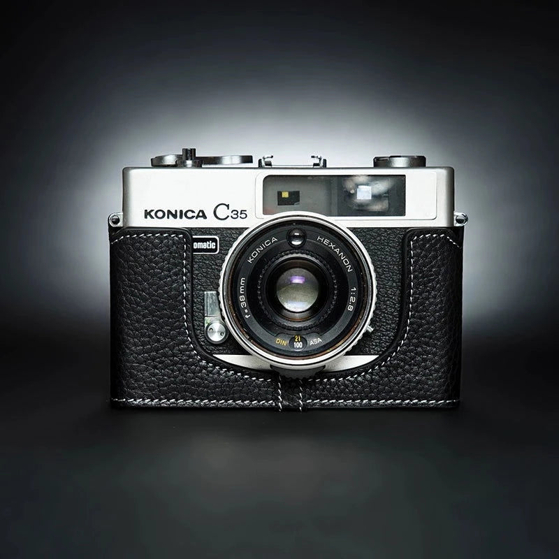TP Handmade Leather Konica C35 EFJ AF AF2 Camera Bag C35 Genuine Leather Case Film Camera Protective Case - 2CFA
